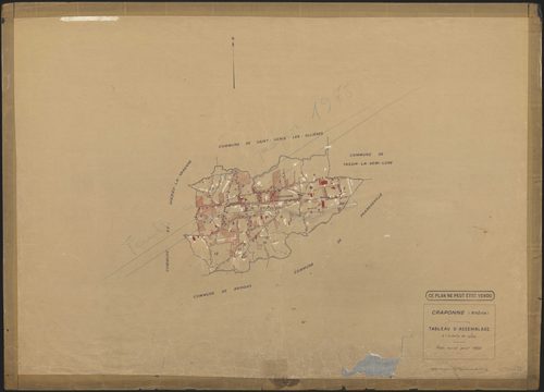 Tableau d'assemblage (TA). Cadastre révisé pour 1935. Réédité pour 1975.