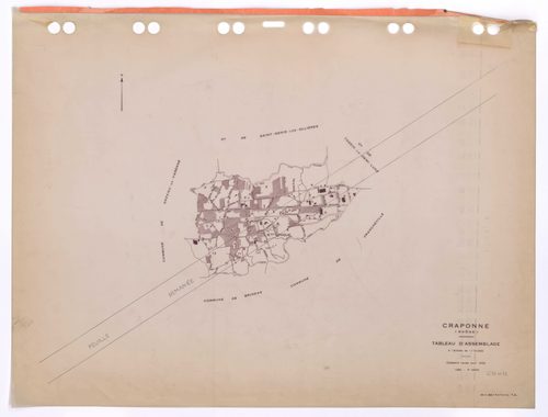 Tableau d'assemblage (TA). Cadastre révisé pour 1935. 4e édition pour 1980. Plan annulé : remanié pour 1990.
