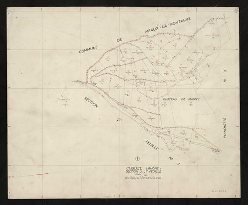 Recto : section A 1ère feuille. Levé effectué du 9 au 29 octobre 1946 : planchette n°1.