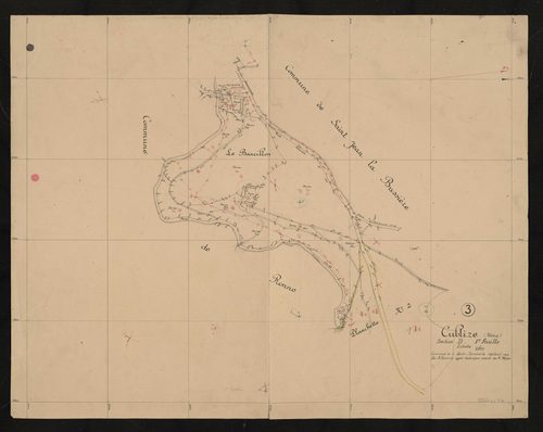 Section D 1ère feuille. Levé effectué du 1er au 10 août 1944 : planchette n°3.