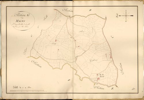 Section G dite de Magny, feuille n°2 parcelles (parcelles 337-587).