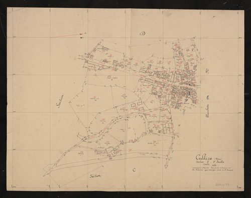 Section E feuille n°3. Levé effectué du 2 au 30 novembre 1944.