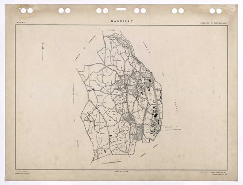 Tableau d'assemblage (TA). Cadastre remanié pour 1985.