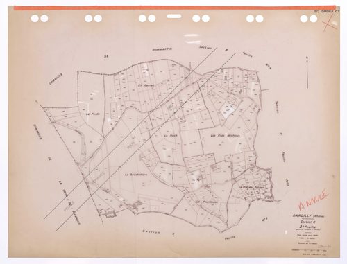 Section C 2e feuille (partie de l'ancienne 1ère feuille). Plan révisé pour 1936. 3e édition pour 1980. Plan annulé : feuille remaniée pour 1985.
