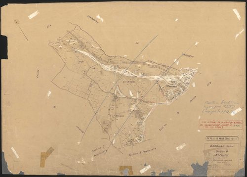 Section B 3e feuille (ancienne 2e feuille). Plan révisé pour 1936. Réédité pour 1977.