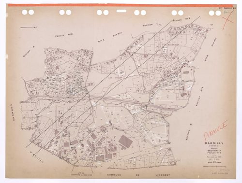 Section A 3e feuille. Plan révisé pour 1936. 3e édition pour 1980. Plan annulé : feuille remaniée pour 1985.
