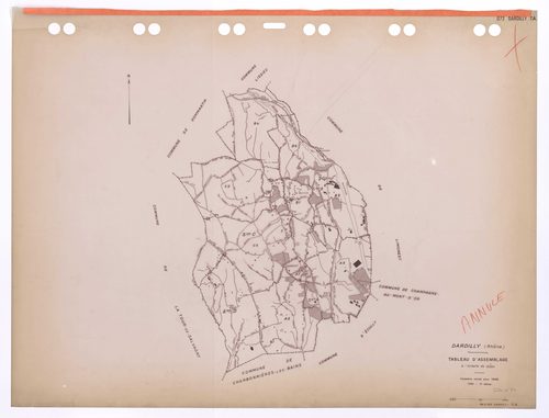Tableau d'assemblage (TA). Cadastre révisé pour 1936. 3e édition pour 1980. Plan annulé.