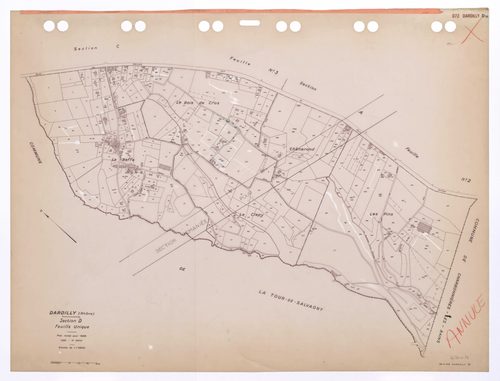Section D feuille unique. Plan révisé pour 1936. 3e édition pour 1980. Plan annulé : feuille remaniée pour 1984.