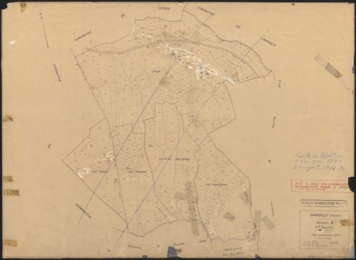 Section B 4e feuille (ancienne 3e feuille). Plan révisé pour 1936. Réédité pour 1977.