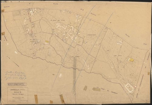 Section D feuille unique. Plan révisé pour 1936. Réédité pour 1977.