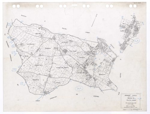 Section D feuille unique. Cadastre révisé pour 1936. Edition à jour pour 1991.