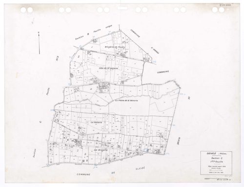 Section C 1ère feuille. Cadastre révisé pour 1936. Edition à jour pour 1991.