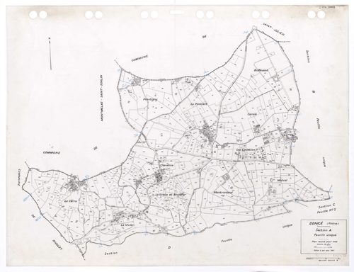 Section A feuille unique. Cadastre révisé pour 1936. Edition à jour pour 1991.