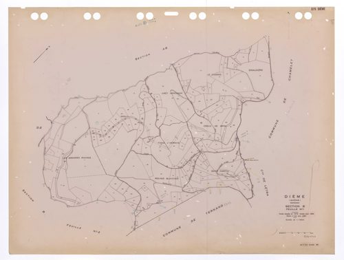 Section B feuille n°1. Feuille dressée en 1818, révisée pour 1969. Edition à jour pour 1984.
