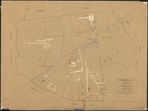 Section A 3e feuille (partie de l'ancienne feuille unique). Plan révisé pour 1932.