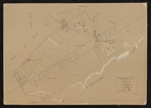 Section B feuille 1ère feuille (partie de l'ancienne feuille unique). Plan révisé pour 1932. Réédité pour 1979.
