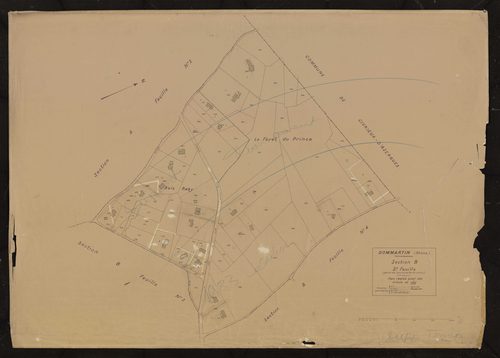Section B 3e feuille (partie de l'ancienne feuille unique). Plan révisé pour 1932.
