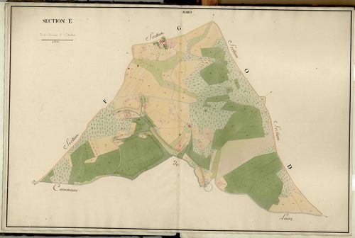 Section E, feuille unique (parcelles 1-250).