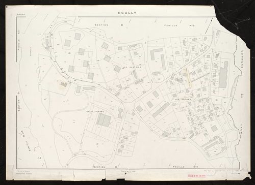 Section B feuille n°3. Plan établi pour 1953. 2e édition à jour pour 1976.