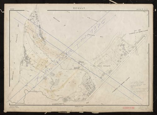 Section E feuille n°2. Plan établi pour 1953. Réédité pour 1976.