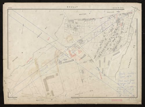 Section B feuille n°2. Plan établi pour 1953. Réédité pour 1976.