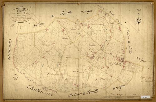 Section A dite du Village, feuille unique (parcelles 1-672).