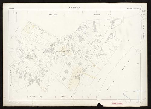 Section B feuille n°1. Plan établi pour 1953. 2e édition à jour pour 1976.