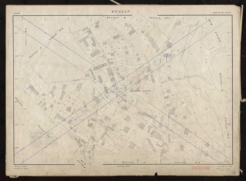 Section D feuille n°1. Plan établi pour 1953. Réédité pour 1976.