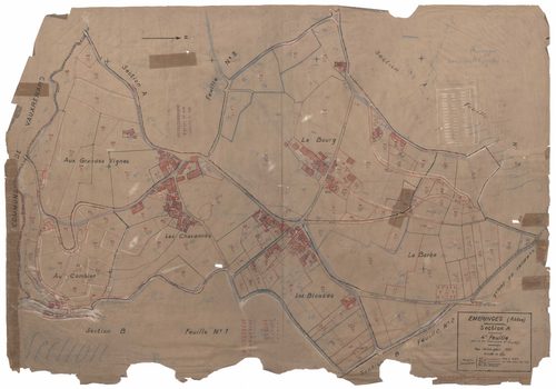 Section A 4e feuille (partie de l'ancienne 2e feuille). Plan révisé pour 1933.