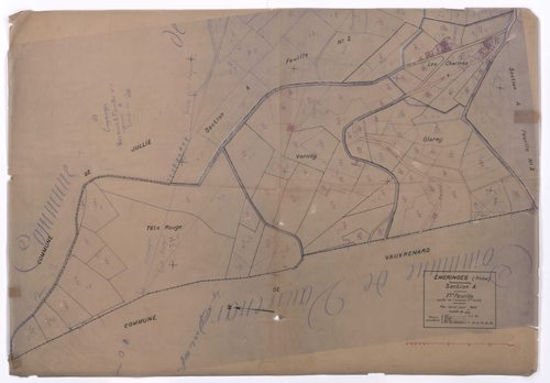 Section A 1ère feuille (partie de l'ancienne 1ère feuille). Plan révisé pour 1933.