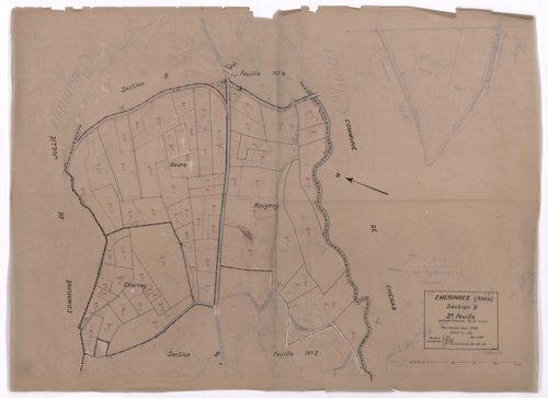 Section B 3e feuille (partie de l'ancienne feuille unique). Plan révisé pour 1933.
