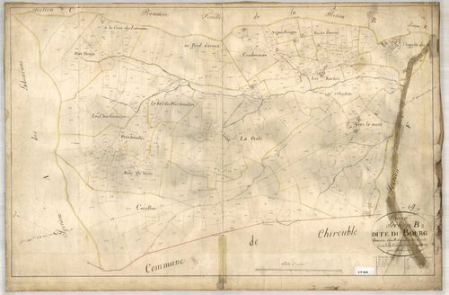 Section B dite du Bourg, feuille n°2 (parcelles 184-711).