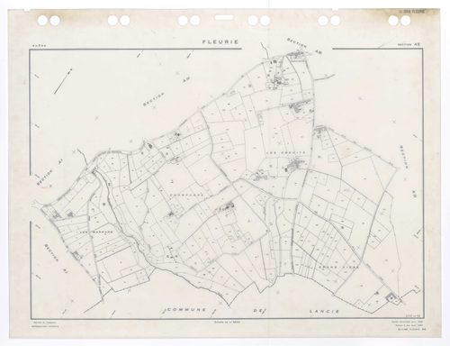 Section AE. Feuille renouvelée pour 1958. Edition à jour pour 1983.