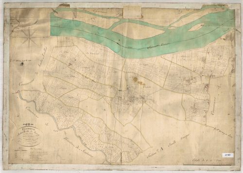 Section B dite du Bourg, feuille unique (parcelles 1-989).