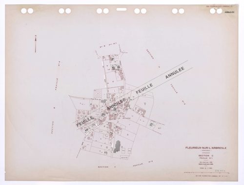 Section C 1ère feuille. Cadastre révisé pour 1938. Edition à jour pour 1985. Plan annulé.