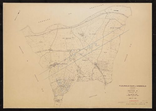 Section B 1ère feuille. Cadastre révisé pour 1938. 2e édition à jour pour 1978. Réédité pour 1982.
