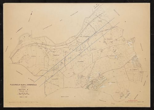 Section B 2e feuille. Cadastre révisé pour 1938. 2e édition à jour pour 1978. Réédité pour 1982.