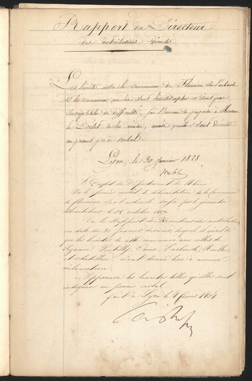 Fleurieux-sur-l'Arbresle, 28 octobre 1827.