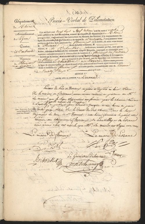 Fleurieux-sur-l'Arbresle, 28 octobre 1827.