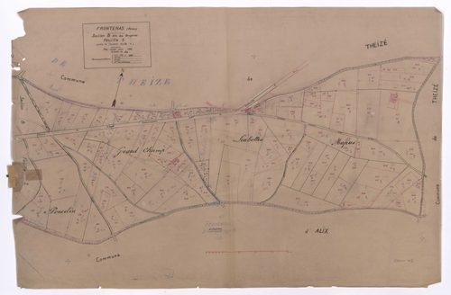 Section B dite des Bruyères feuille n°3 (partie de l'ancienne feuille n°1). Plan révisé pour 1933.