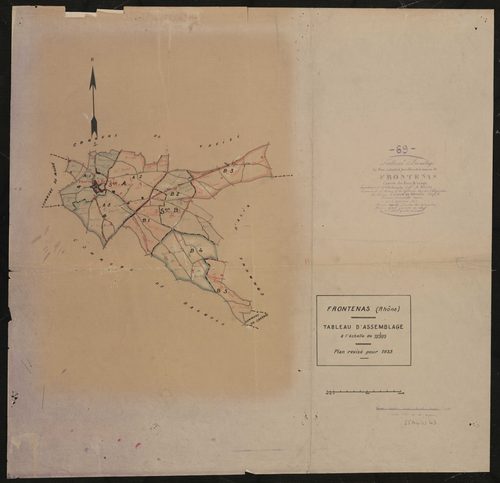 Tableau d'assemblage (TA). Plan révisé pour 1933.