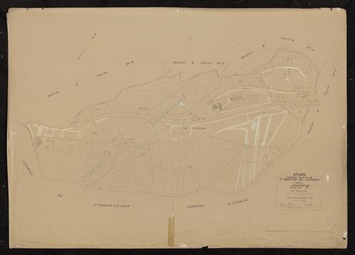 Section B feuille n°3 (partie de l'ancienne feuille unique). Plan révisé pour 1933. Réunie à Givors pour 1965.