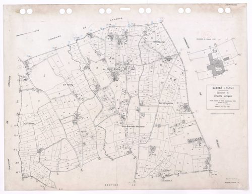 Section A feuille unique. Feuille dressée en 1830, révisée pour 1935. Edition à jour pour 1983.