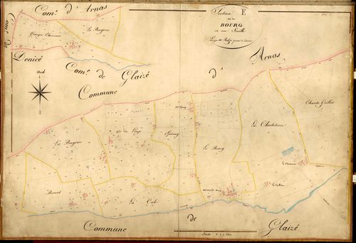 Section E dite du Bourg, feuille unique (parcelles 1-328) : ancienne section d'Ouilly.