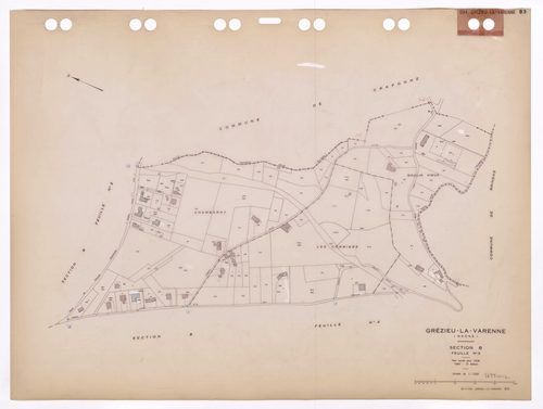 Section B feuille n°3. Plan révisé pour 1936. 2e édition à jour pour 1980.