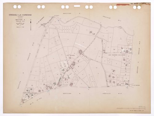 Section A feuille n°3. Plan révisé pour 1936. 2e édition à jour pour 1980.