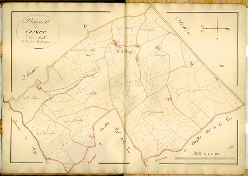Section C dite de Champt, feuille unique (parcelles 1-256).