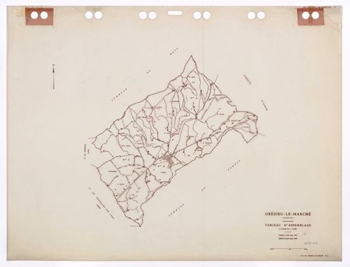 Tableau d'assemblage (TA). Cadastre révisé pour 1935. Edition à jour pour 1986.