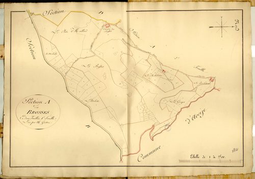 Section A dite des Brosses, feuille n°1 (parcelles 1-126).