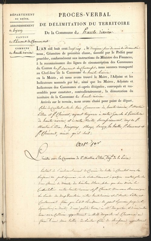 Haute-Rivoire, 12 décembre 1825.